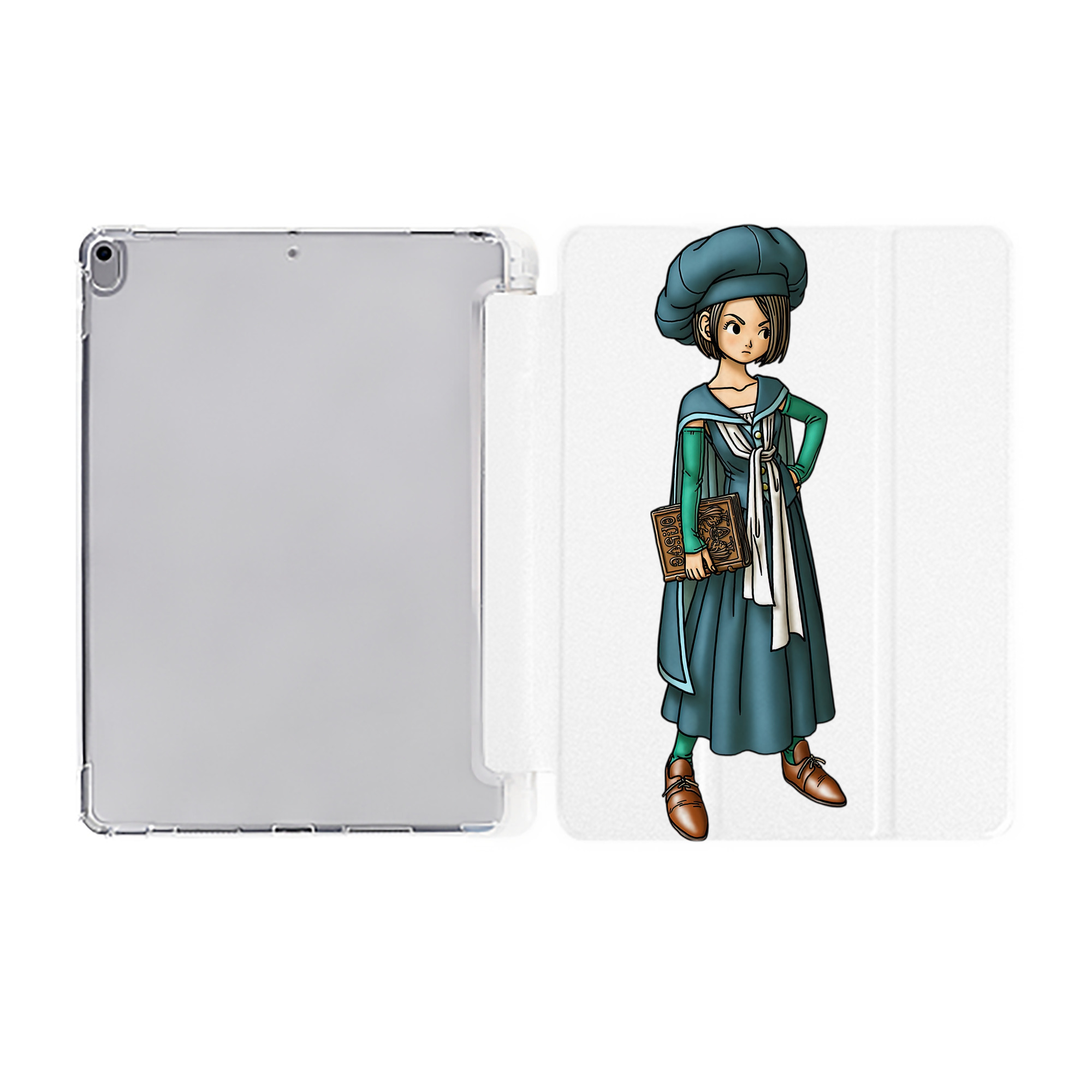 （画像用） ドラゴンクエスト Doragon Kuesuto Dragon Quest IPad ケース ペン収納付き 三つ折りスタンド PUレザー×シリコン 対応機種9.5/10.5/10.9インチ